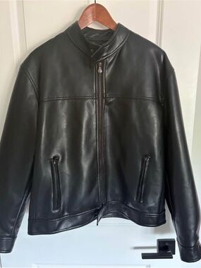 American Eagle Outfitters Black Leather Zip Jacket